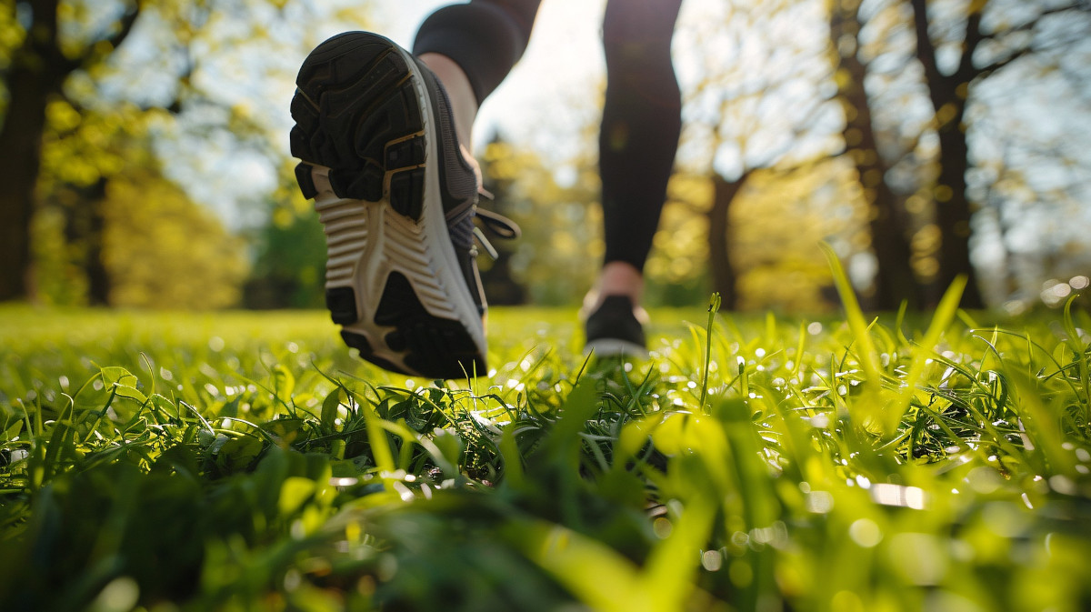Running on grass