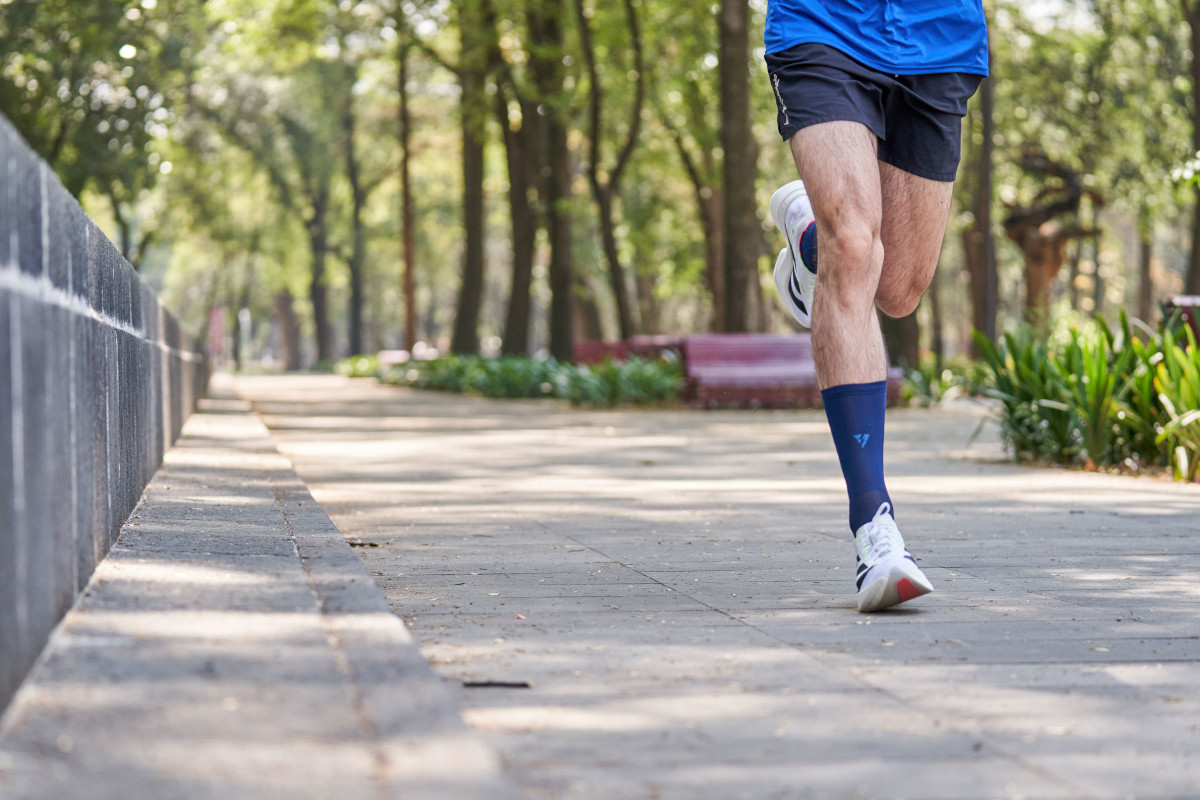 Runner in the Park Wearing White Shoes