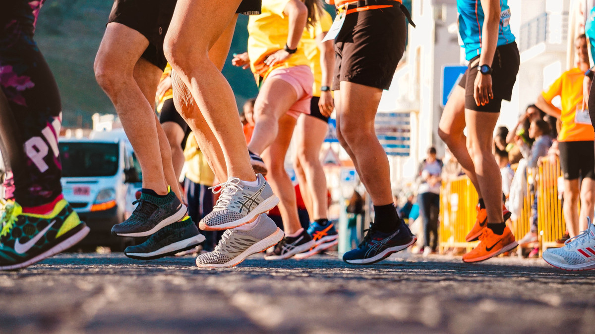 The Runners Shoes During Their Warm-Up