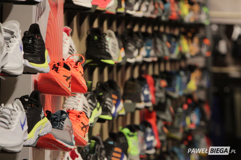 Running shoes wall